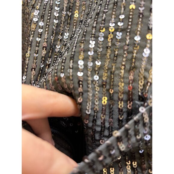 NWT Anthropologie Gray Sequin Blouse M - Picture 5 of 6